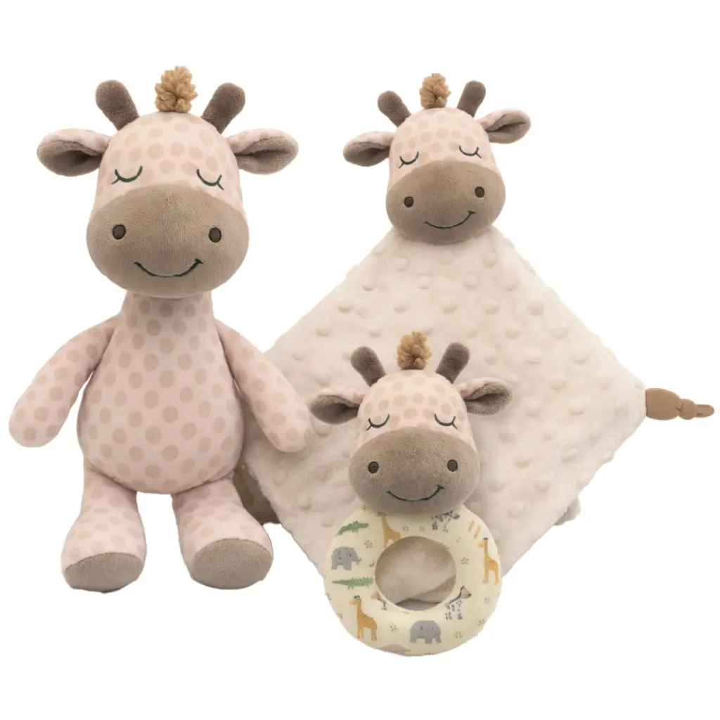 Set peluche Jirafa + dudu + sonajero