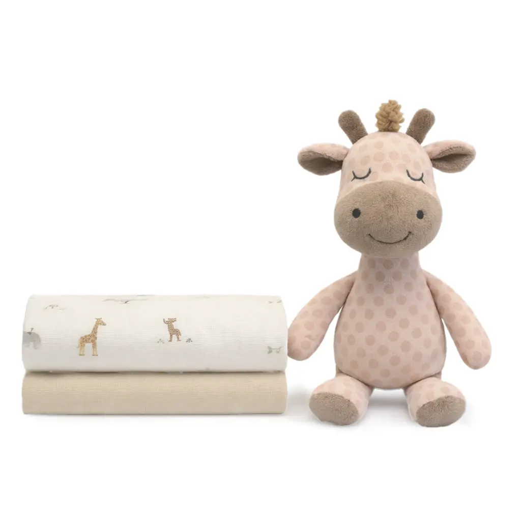 Set peluche Jirafa + 2 gasas