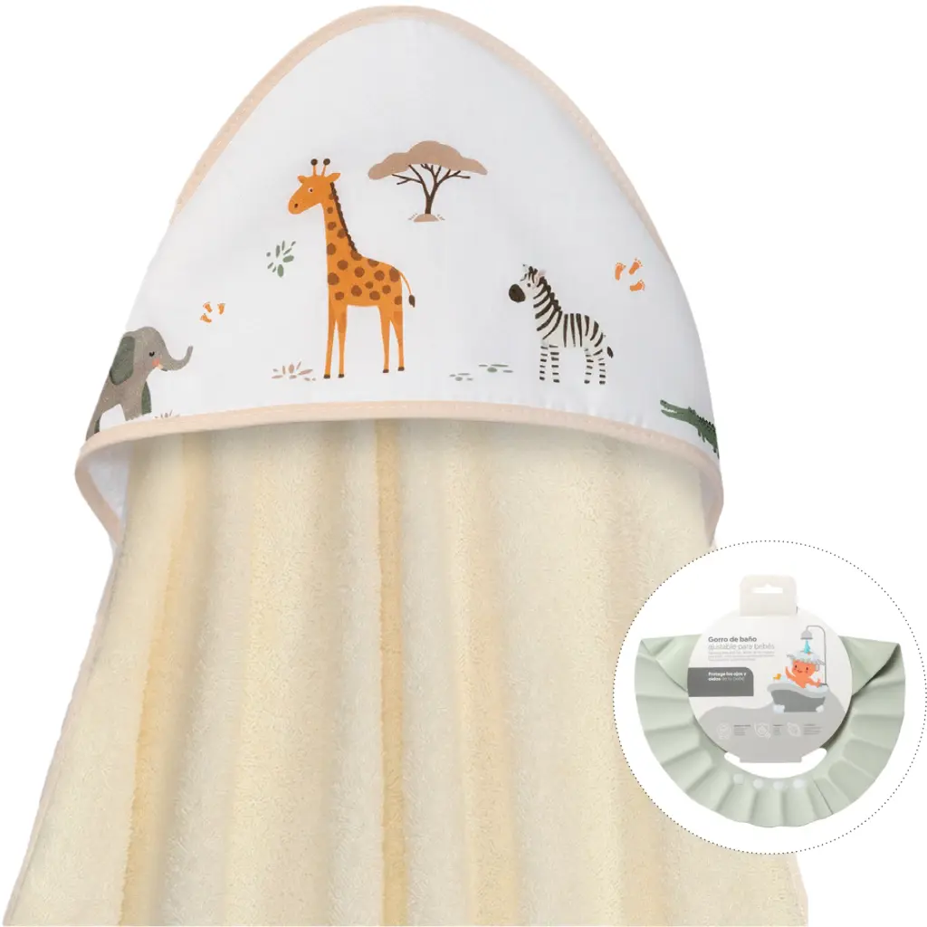 Capa baño + gorro Jirafa 1278
