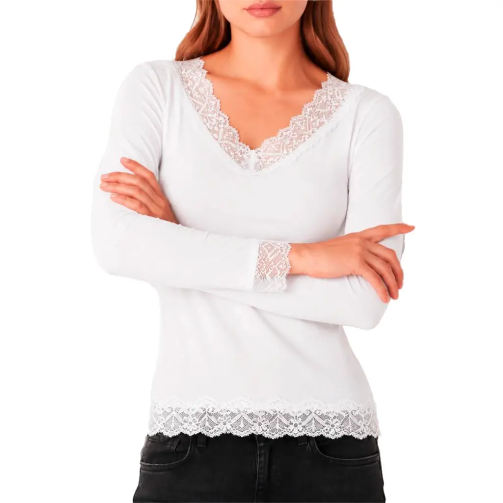 Camiseta Sra M/L con puntilla GD499 Cotonella
