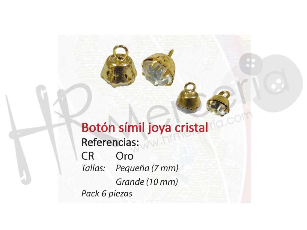 Boton simil joya cristal