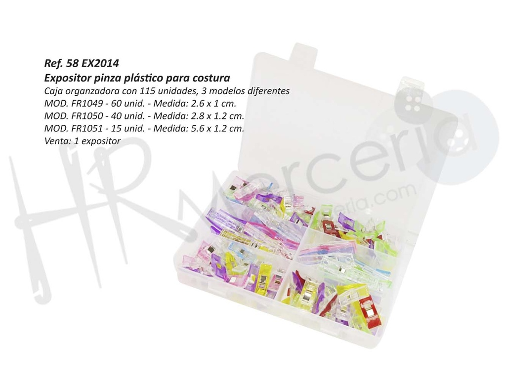 Exp. Pinza plastico para costura Pack 115 pz