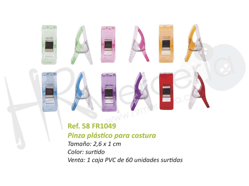 Pinza clip de plastico Pack 60 pz