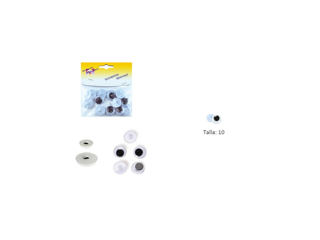 Ojos de coser 10 mm FR4002 Pack 144 ud.