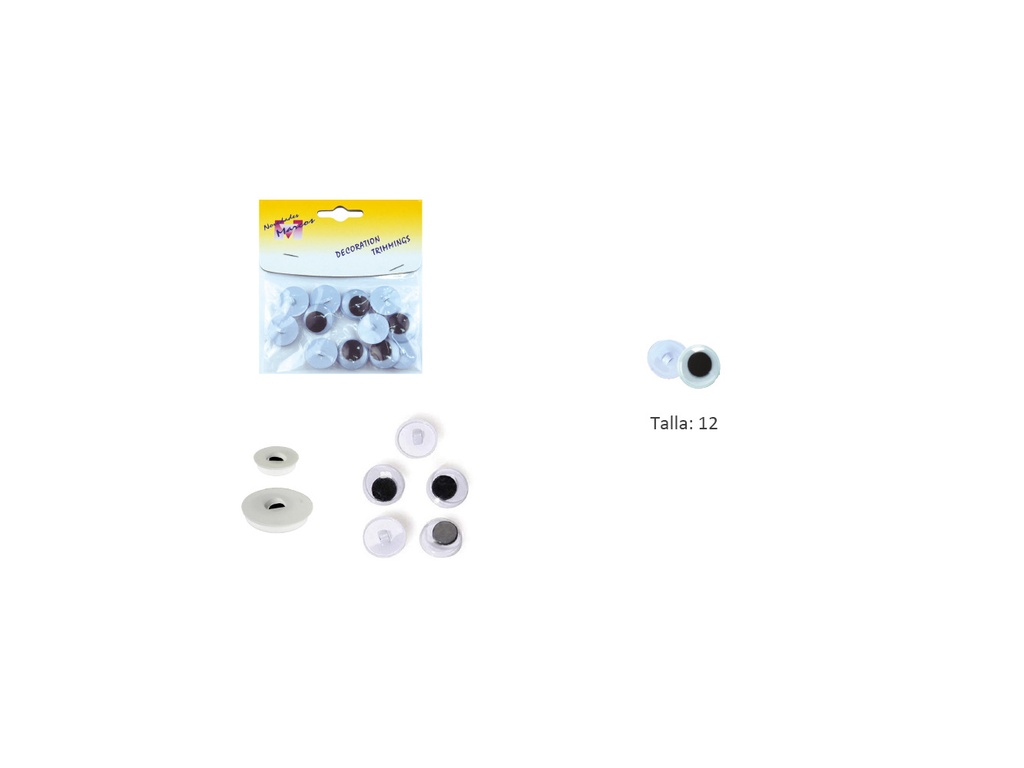 Ojos de coser 12 mm FR4003 Pack 72 ud.