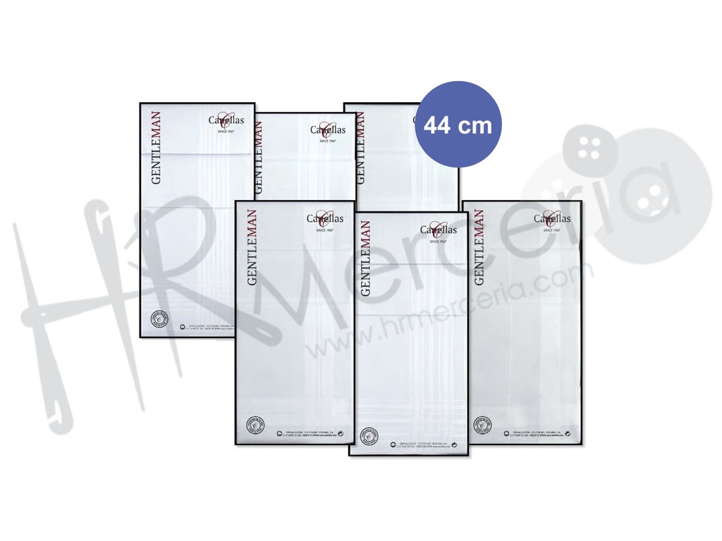 Pañuelo cro.saten blanco alg. pack 6 unid