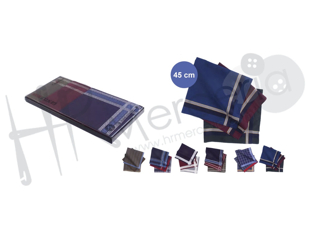Pañuelo Cro. fondo color Gentleman pack 6 pz.