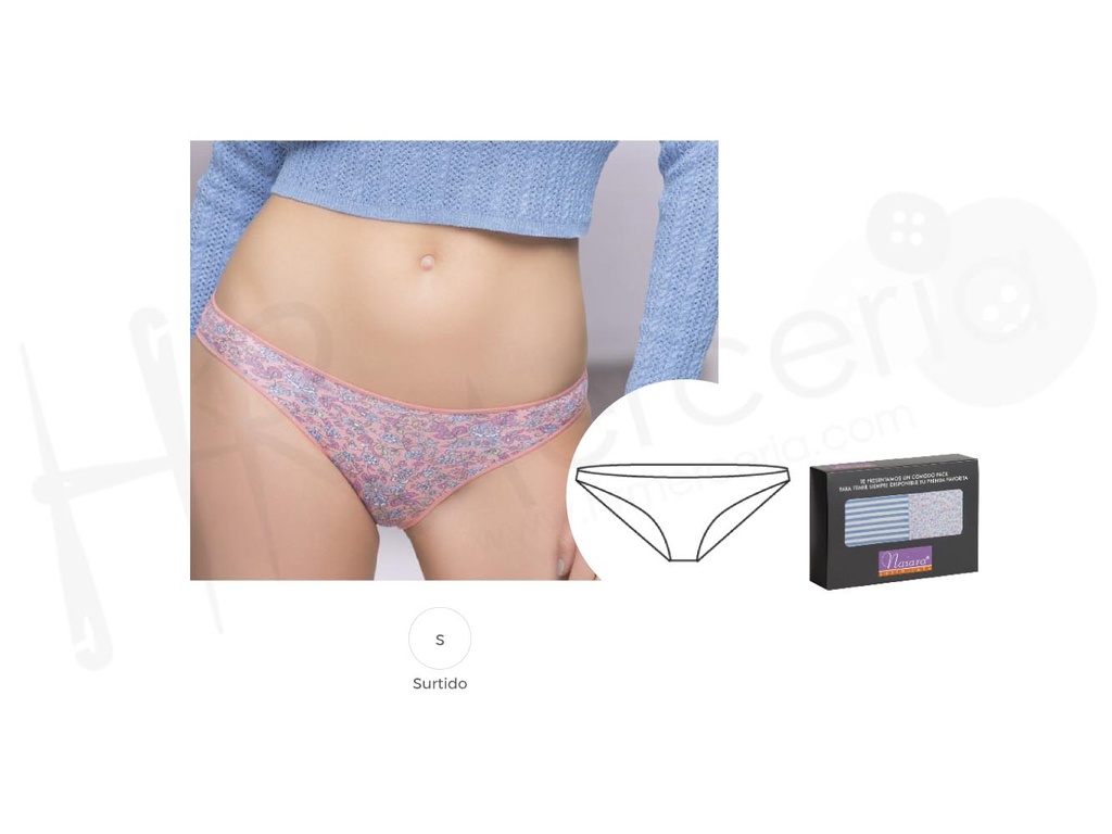 Braga bikini bajo estampada 675 Naiara Pack 2