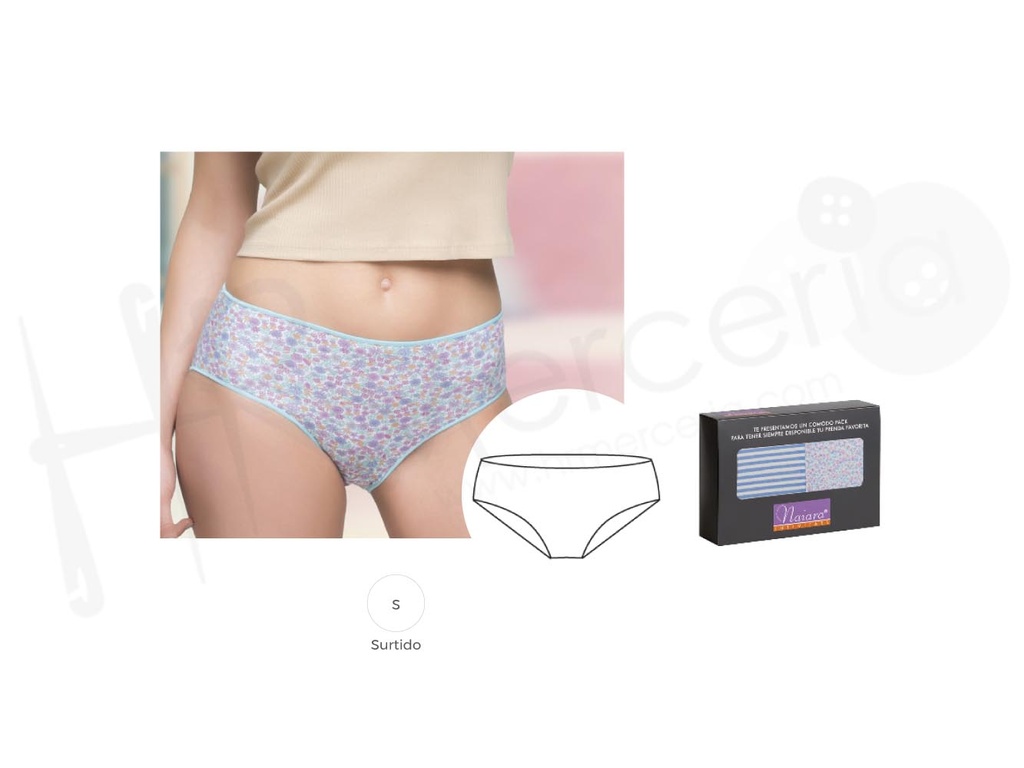 Braga Sra 685 estampada Naiara Pack 2 pz.