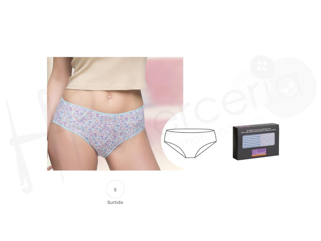Braga poliamida estampada Sra 985 Naiara Pack 2 pz.