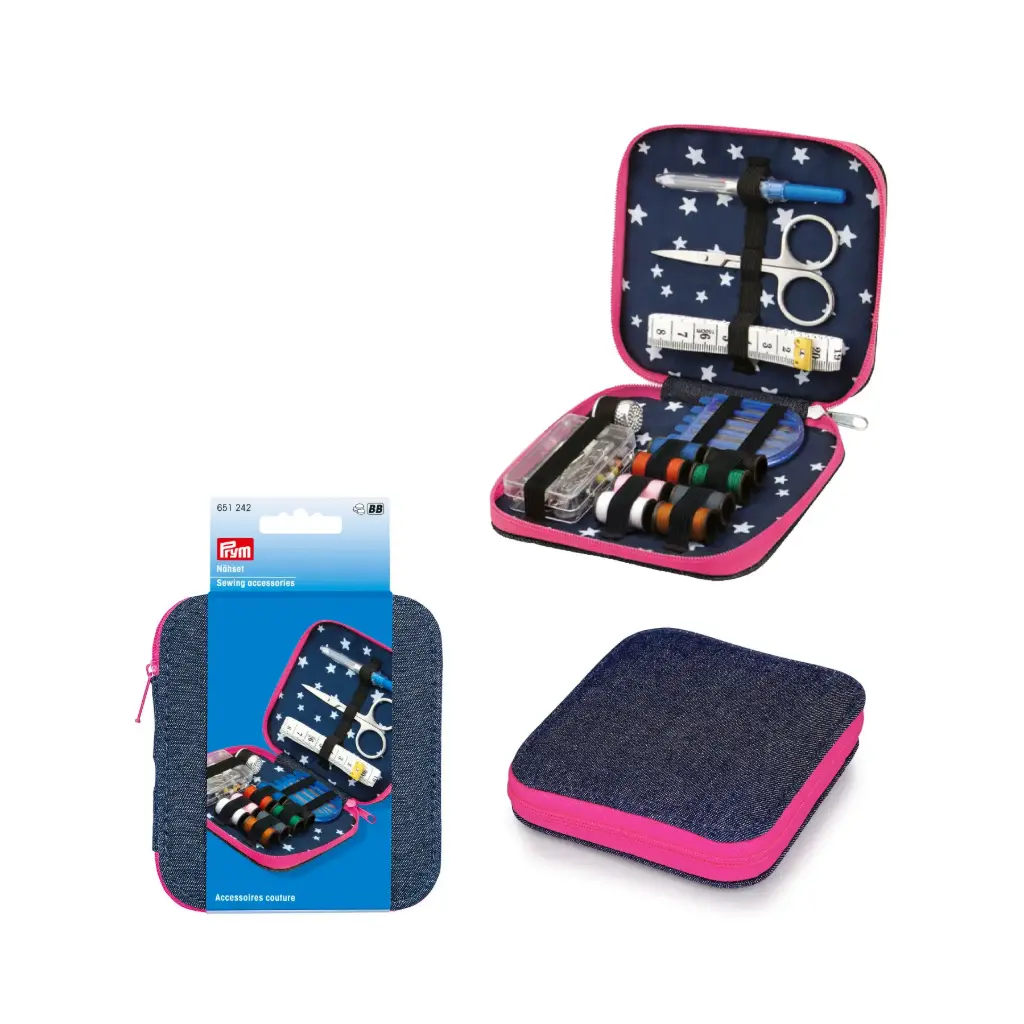 Estuche cost. vaquero cremall. Fucsia