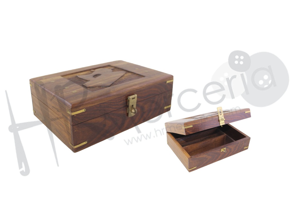 Costurero madera sesamo tallada