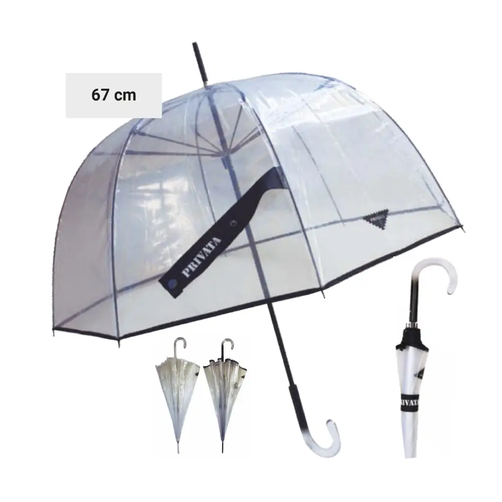 Paraguas baston cupula transparente Privata