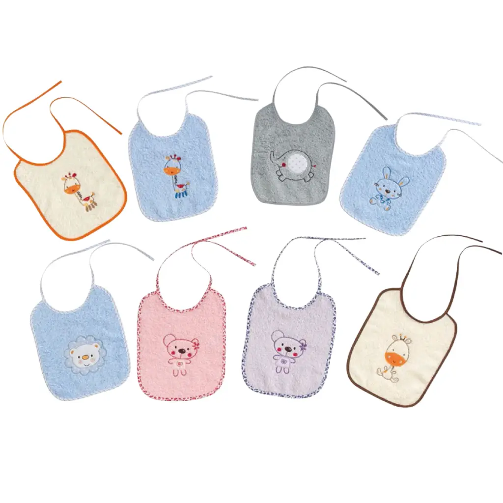 Babero rizo 20X25 dibujos 124 pack 12 unidades