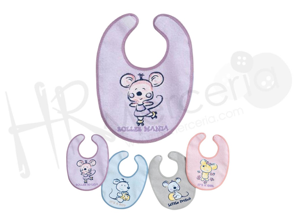 Babero rizo 20X30 velcro 130 pack 12 pz
