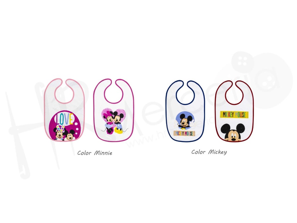 Babero rizo velcro plastificado Disney V2620 Pack 2 uds.