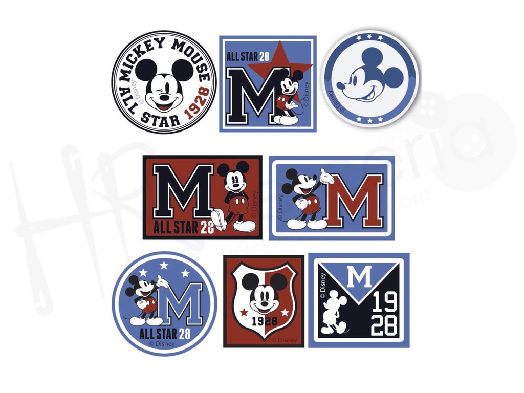 Exp termoadhesivos estampado Mickey  24 pz.