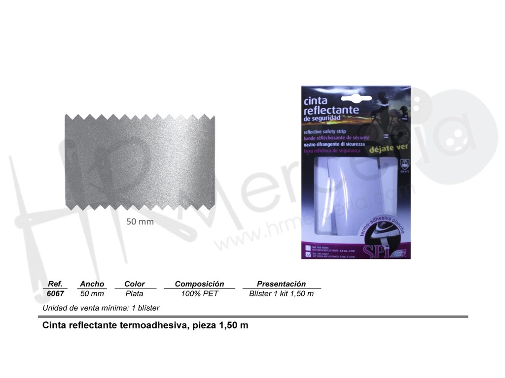 Cinta reflectante 5 cm Kit 1,5 mts