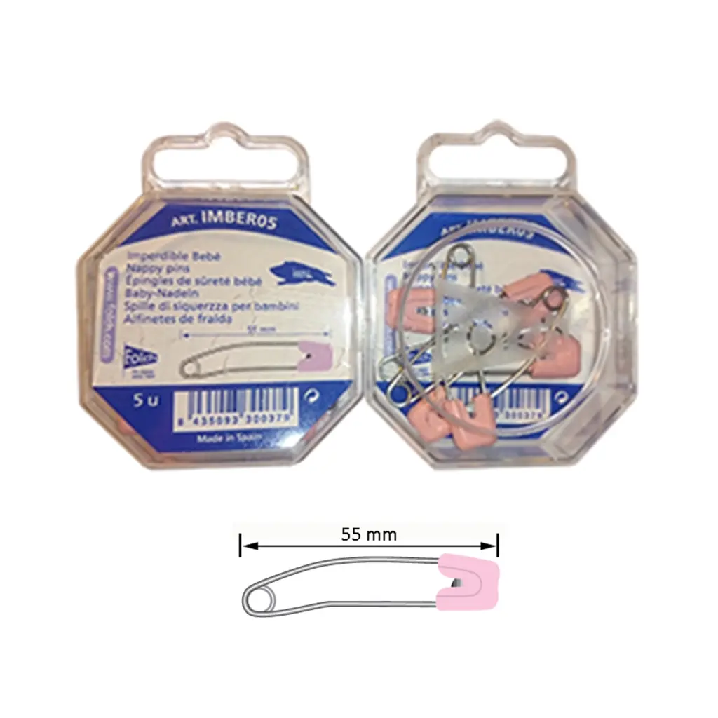 Imperdible seguridad 55 mm rosa 5 pz