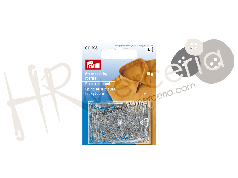 Alfiler laton plateado Nº103 Prym 15 gr.