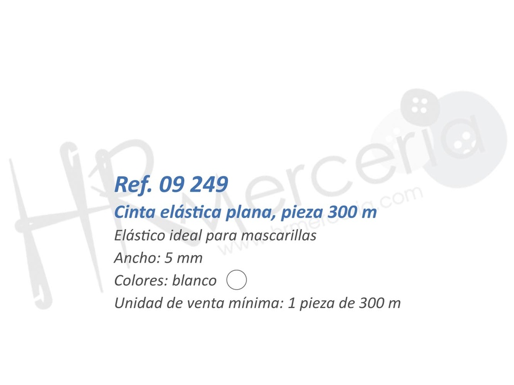 Elastico mascarilla 5 mm pza 300 mts