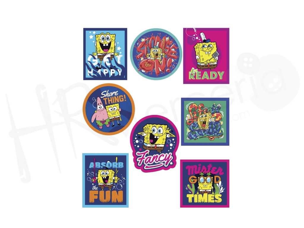 Exp termoadhesivos estampado Bob esponja  24 pz.