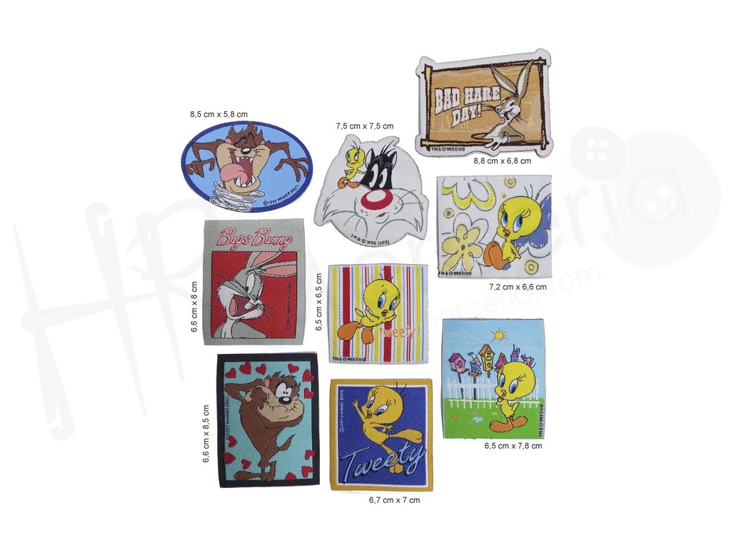 Termoadhesivos bordados Looney Tunes pack 27 unid