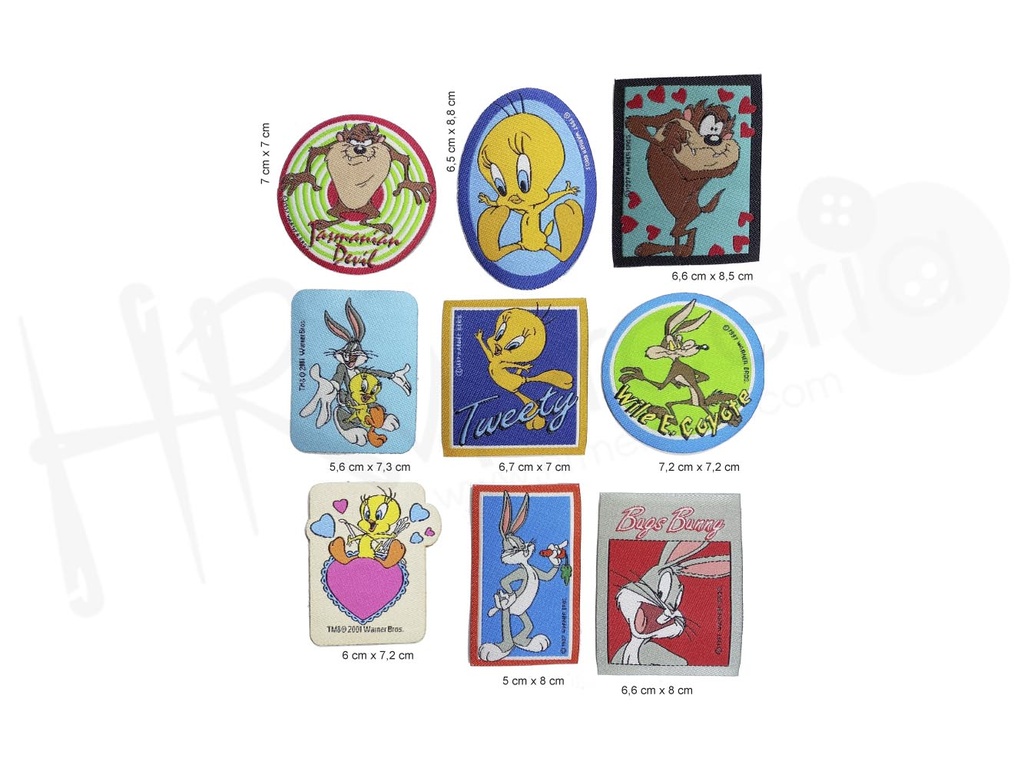Termoadhesivos tejido Looney Tunes pack 27 unid