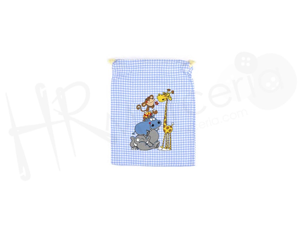Bolsa merienda vichy animales BL0100 