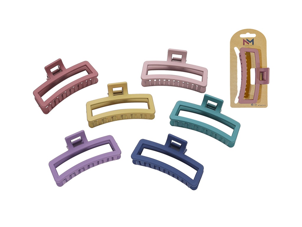 Pinza rectangular 9 cm. Nature oscuro. 6 uds