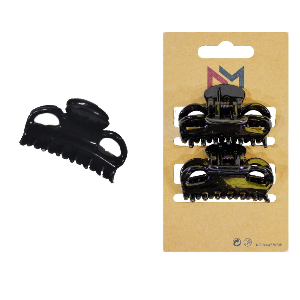 Pinza clasica 4.5 cm. Negro. Pack 6 blister 2 ud