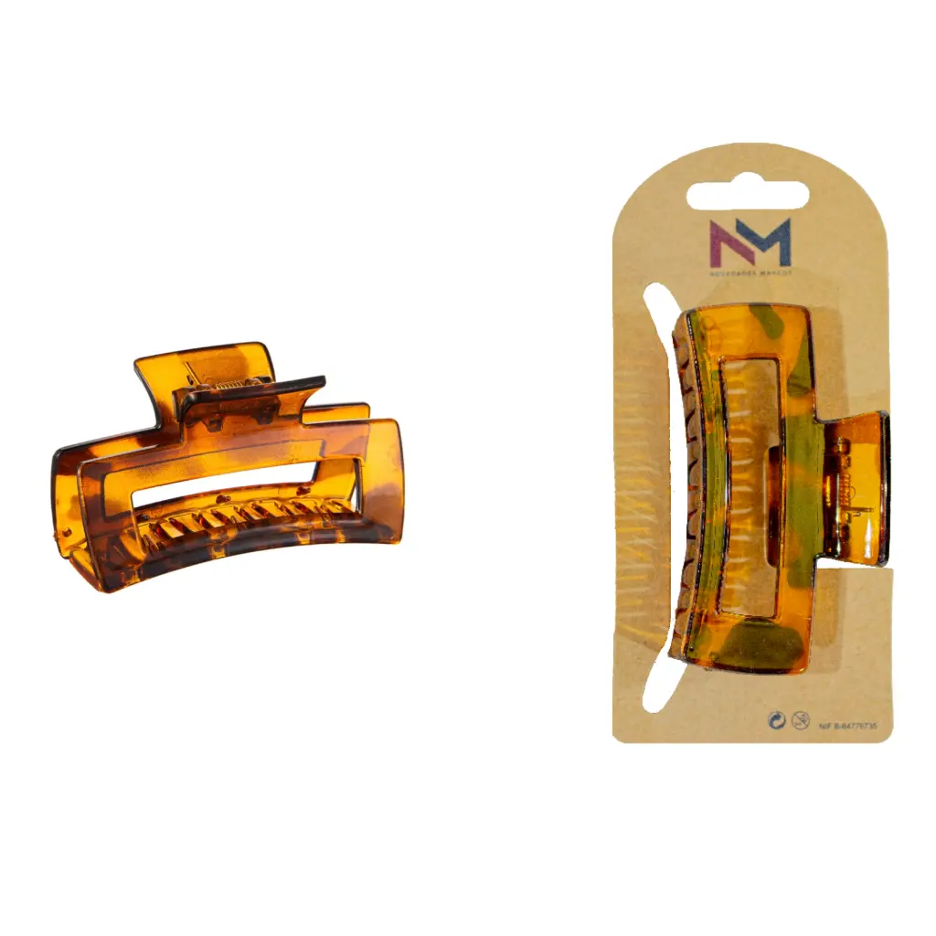 Pinza rectangular 7 cm. Concha. 6 uds.