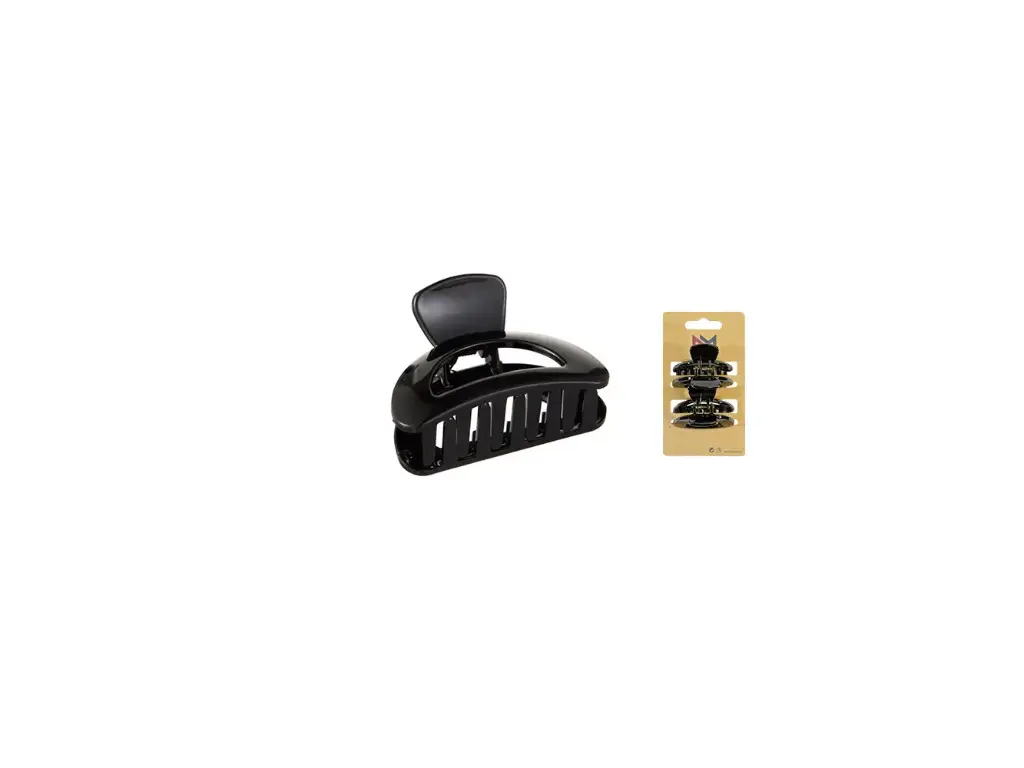 Pinza ovalada 4 cm. Negro. Pack 6 blister 2 ud