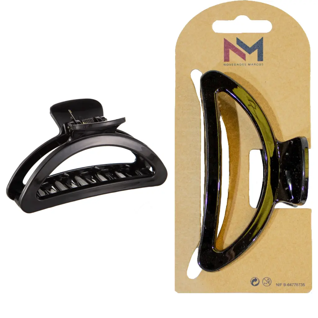 Pinza ovalada 9 cm. Negro. 6 uds.