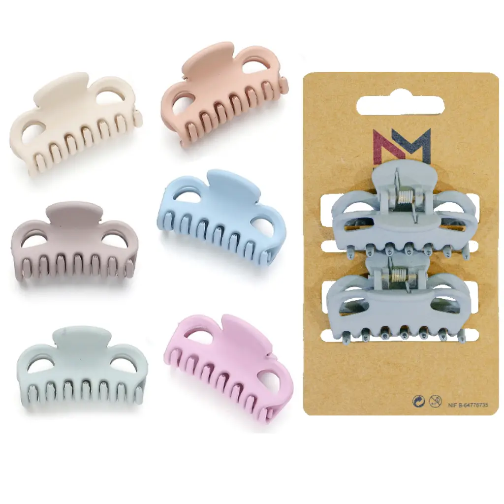 Pinza clasica 4.5 cm. Nature claro. Pack 6 blister 2 ud