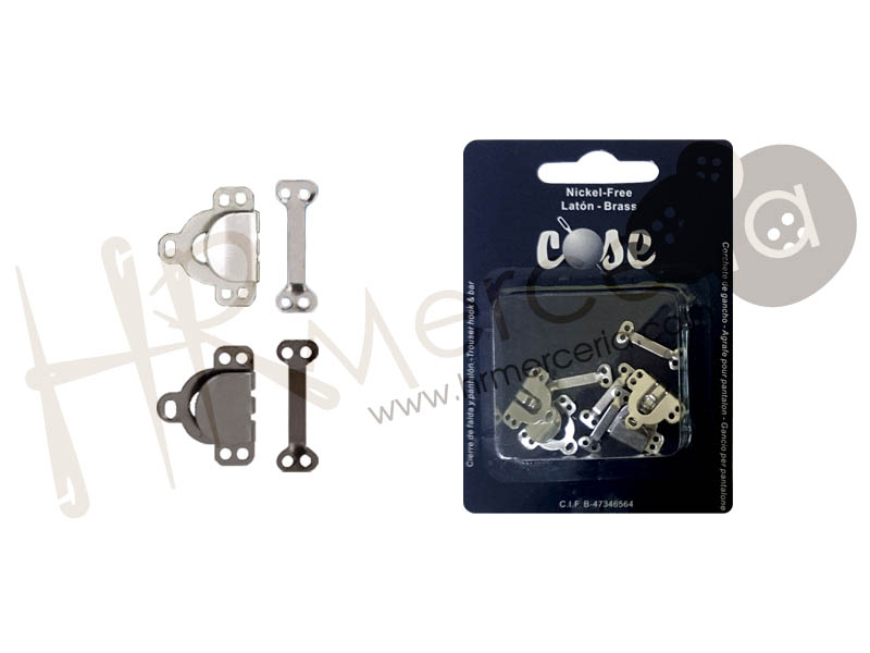 Corchete latón pantalon falda 14 mm pack 4 pzs