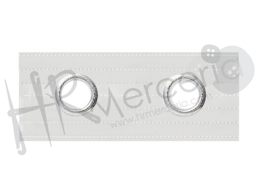 Cinta ojete de 80/32 mm pza 25 mts