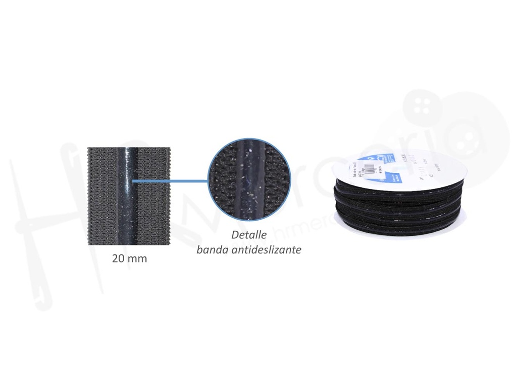 Elastico borde silicona 210 pza 25 M.