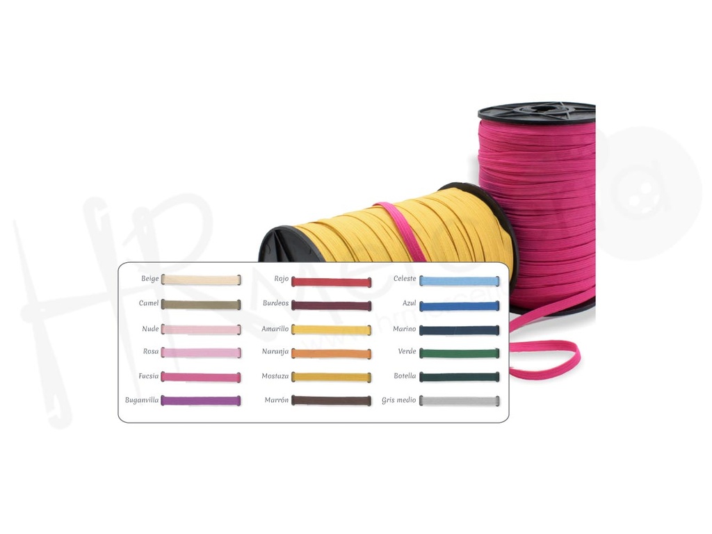 Elastico plano color Nº 6 Pza 100 mts