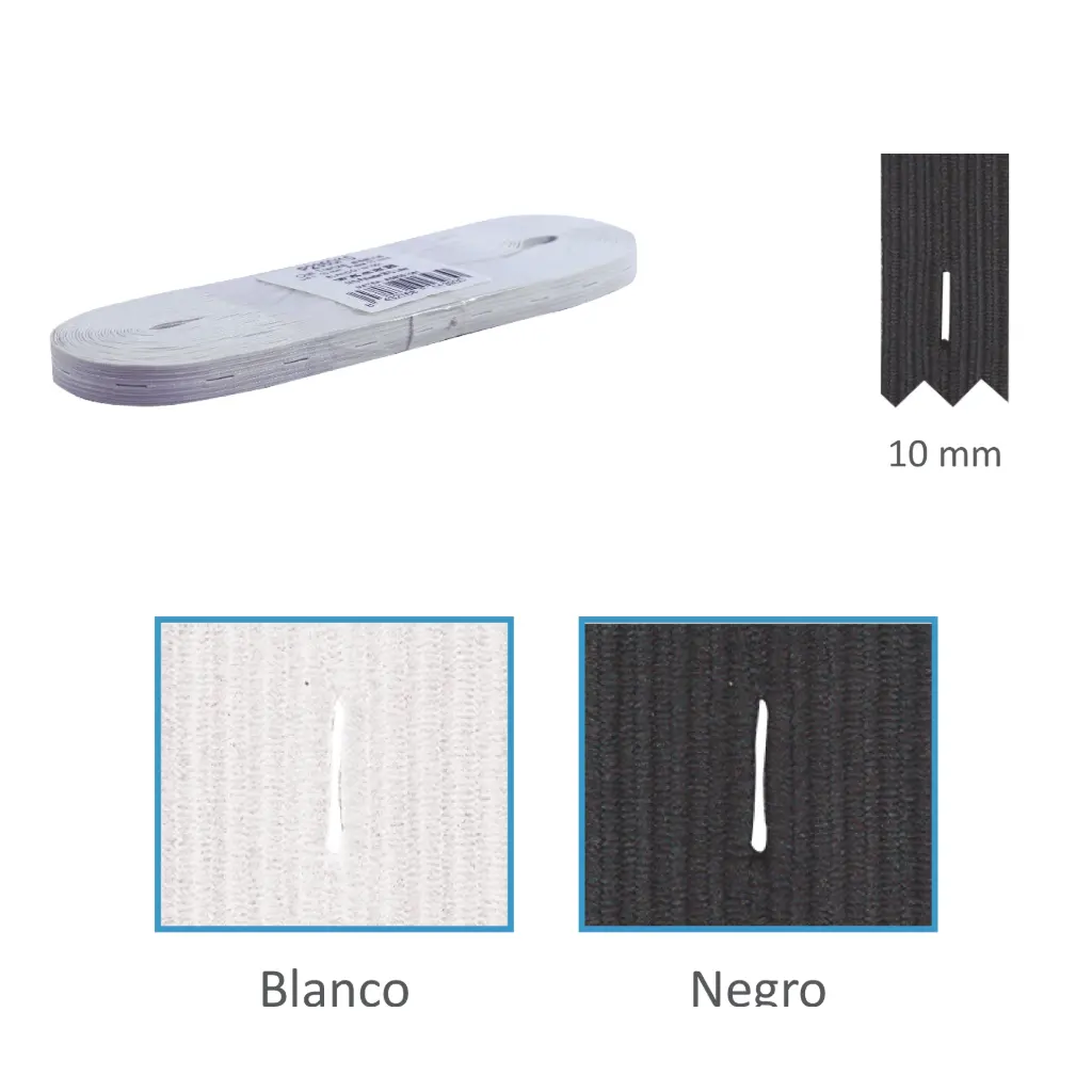 Elastico ancho 10 trencilla ojal pieza 10 M