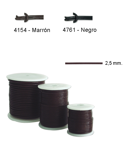 Cordon 460420 cuero 2,5 mm pack 20 m