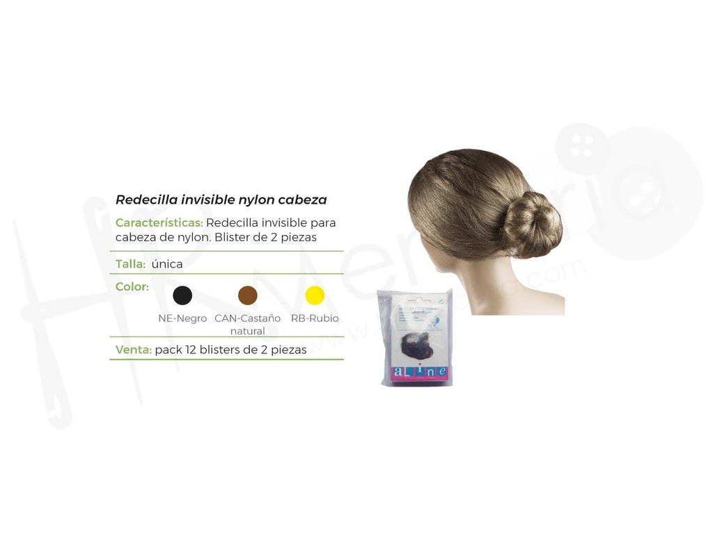 R Redecilla nylon invisible cabeza pack de 2 pz