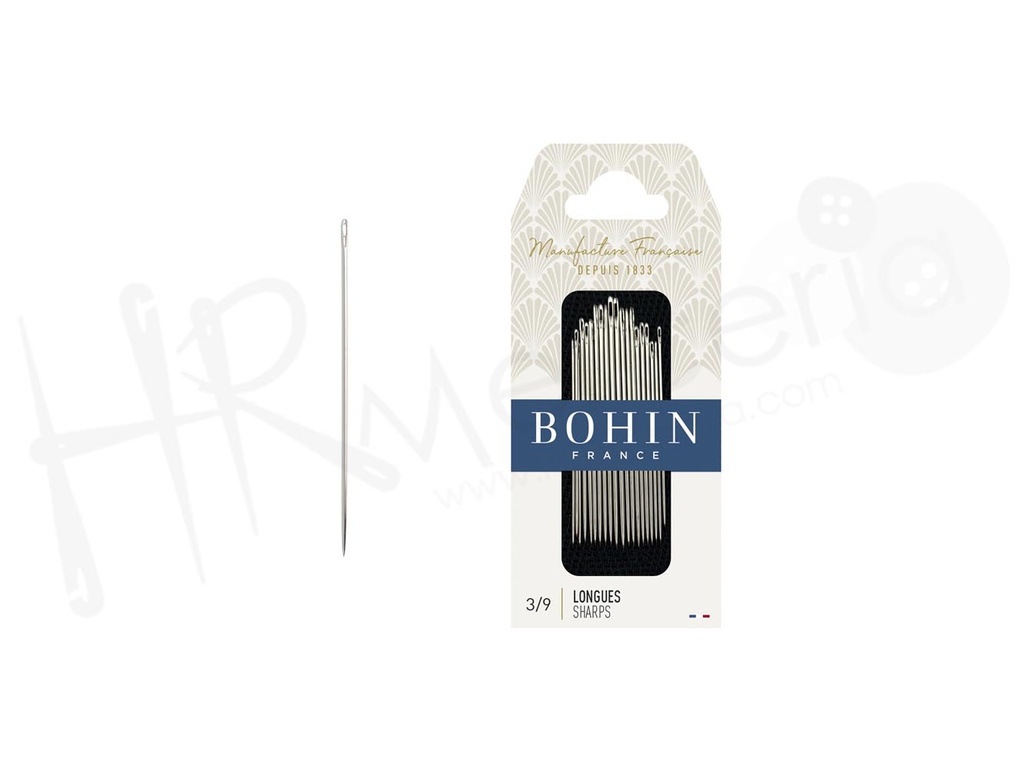 Aguja A1F larga costura ligera y mediana Nº 3/9 Bohin 20 pz