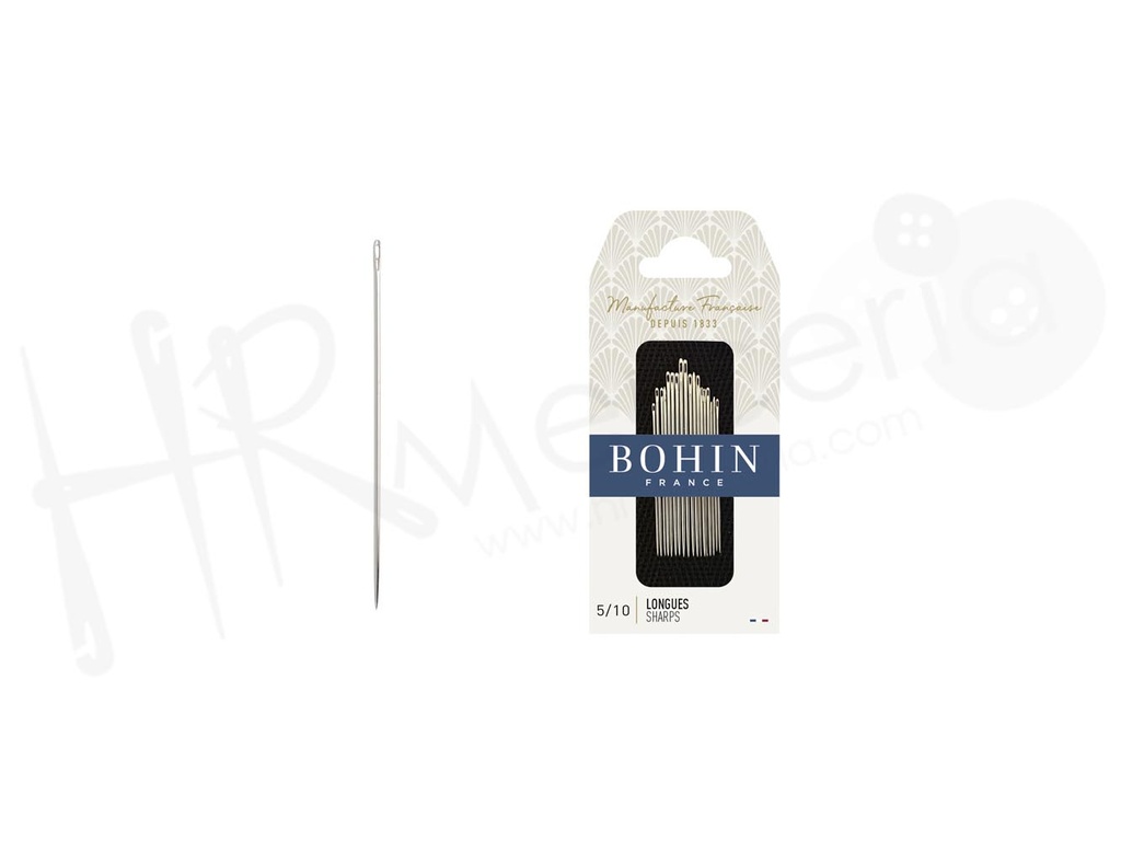 Aguja A1F larga costura ligera y mediana Nº 5/10 Bohin 20 pz