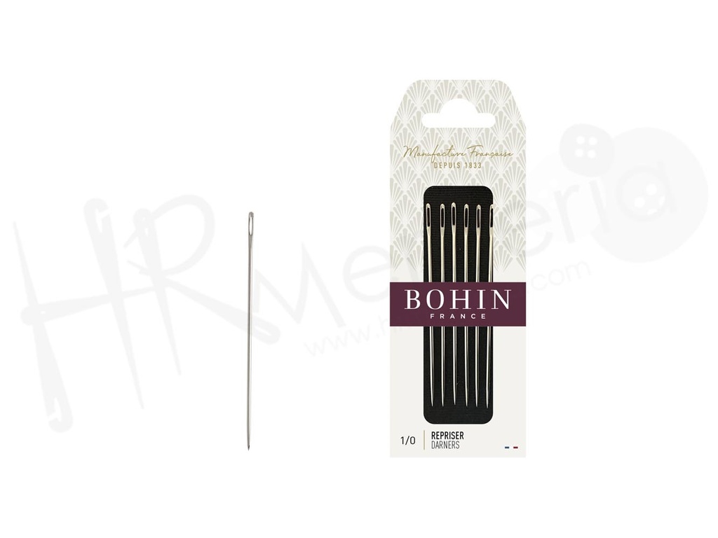 Aguja A21F Zurcir cortas o short darners Nº1/0 Bohin 6 pz