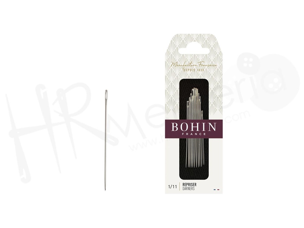 Aguja A21F Zurcir cortas o short darners Nº1/11 Bohin 10 pz