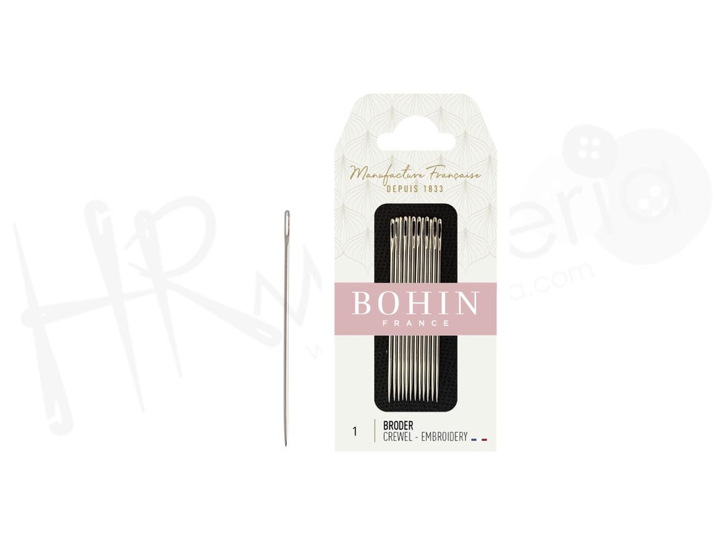 Agujas A41F bordar Nº 1 Bohin 12 pz
