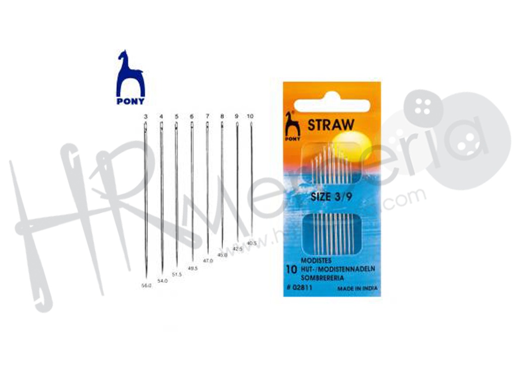 Agujas de modista Nº3/9 02811 Pony 10 pz