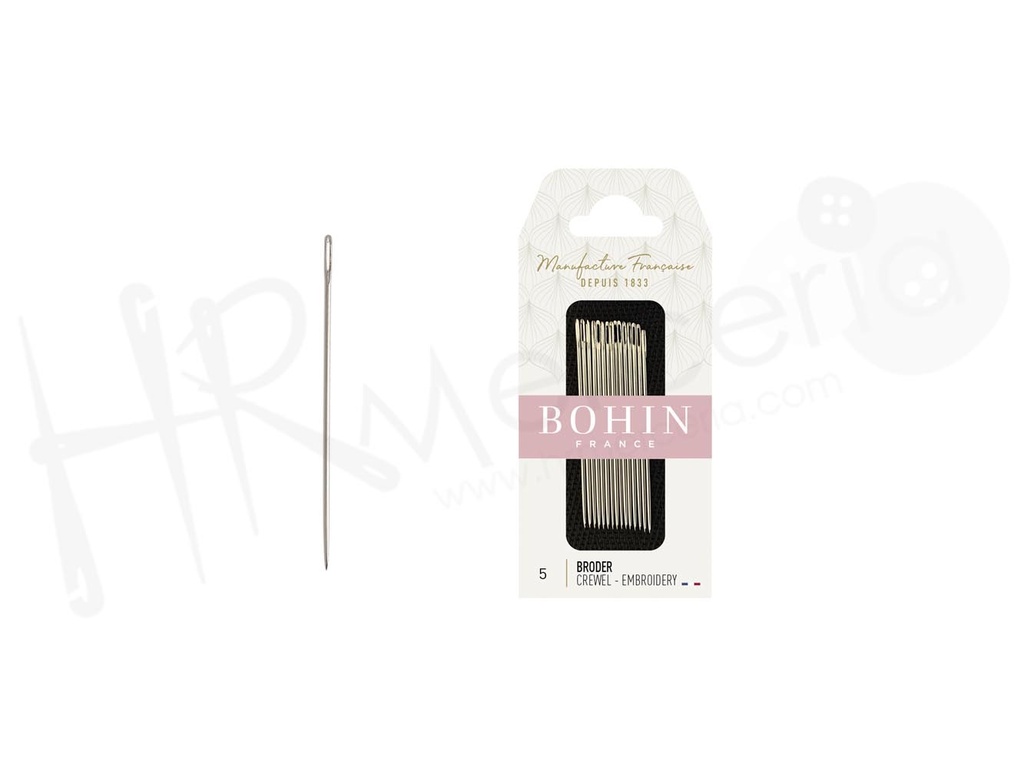 Agujas A41F bordar Nº 5 Bohin 15 pz