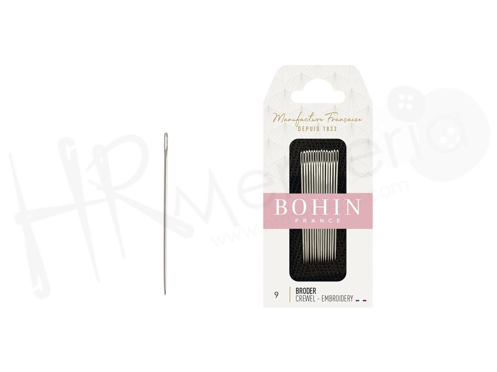 Agujas A41F bordar Nº 9 Bohin 15 pz